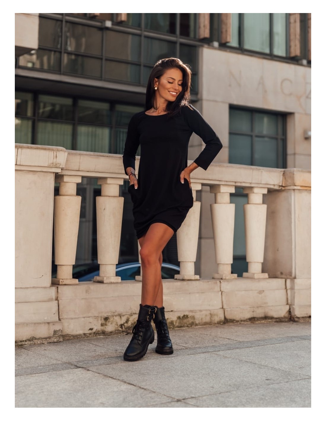 Casual black bauble dress 9988 - Online store - Boutique